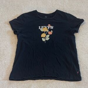 Levi's Black Tee with Floral Design